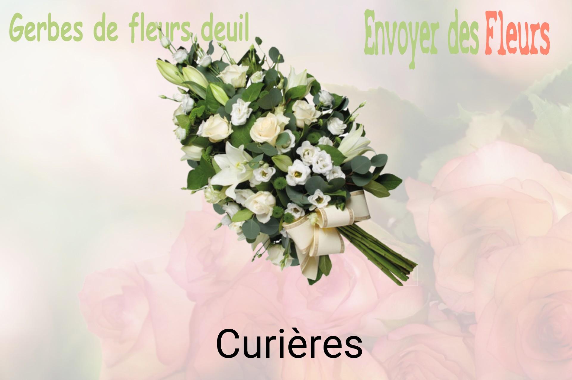 Gerbe de fleurs de deuil livrée à Curières